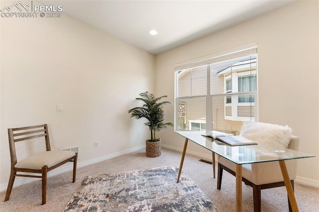 9891 Red Sage Dr, Colorado Springs, CO 80920 - carpeted home office featuring baseboards