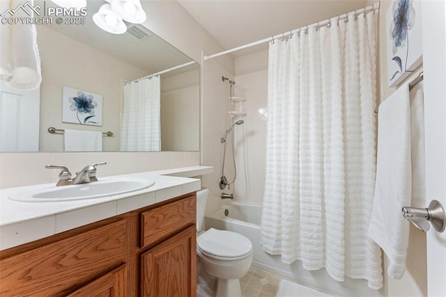 9891 Red Sage Dr, Colorado Springs, CO 80920 - bathroom featuring shower / bathtub combination with curtain and vanity