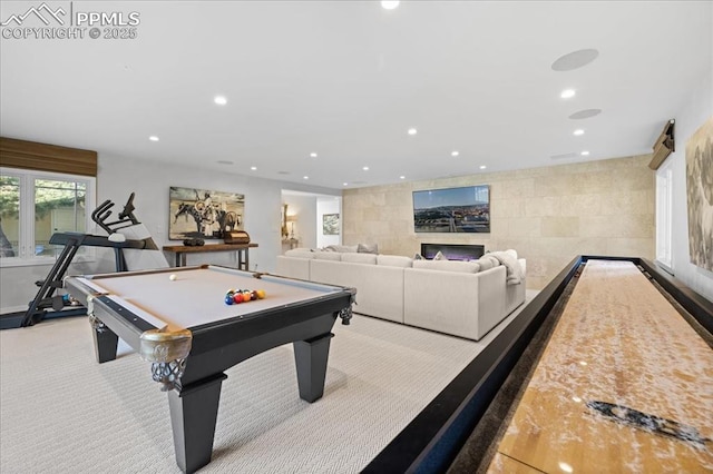 18 2nd St, Colorado Springs, CO 80906 - game room with recessed lighting, billiards table, and carpet floors