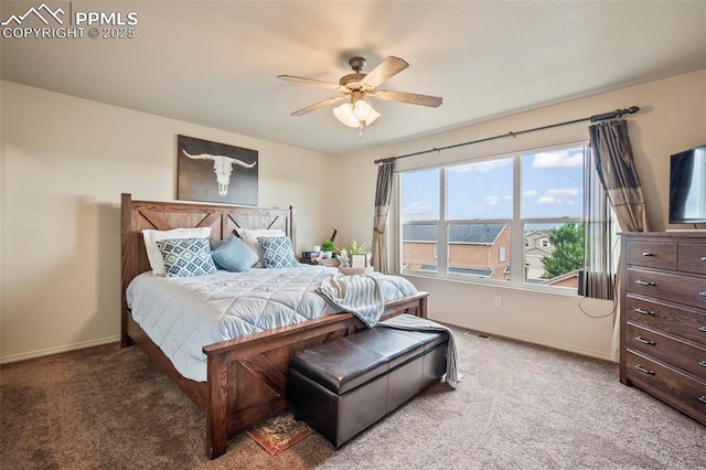 6372 Shooting Iron Way, Colorado Springs, CO 80923 - bedroom featuring light carpet and ceiling fan