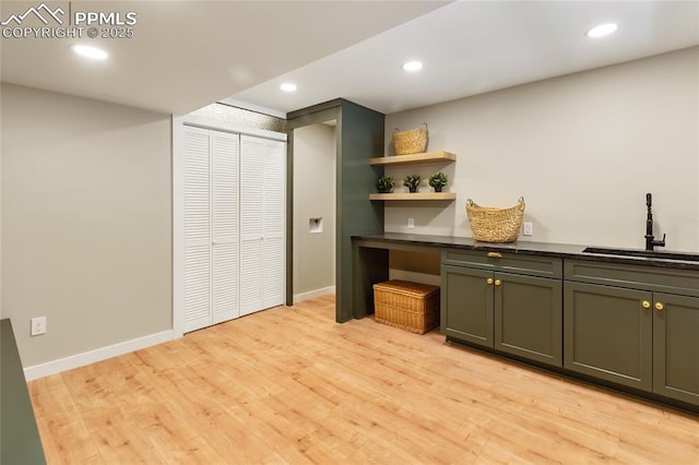 1320 Spring Valley Dr, Colorado Springs, CO 80921 - bar featuring light wood finished floors and recessed lighting