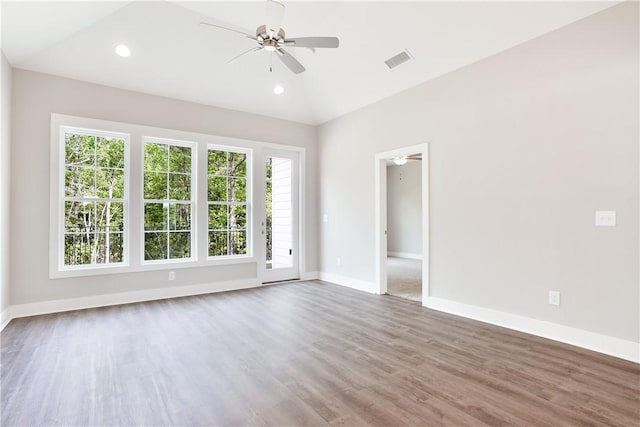100 Hunters Way, Opelika, AL 36801 - empty room with ceiling fan, wood finished floors, and recessed lighting