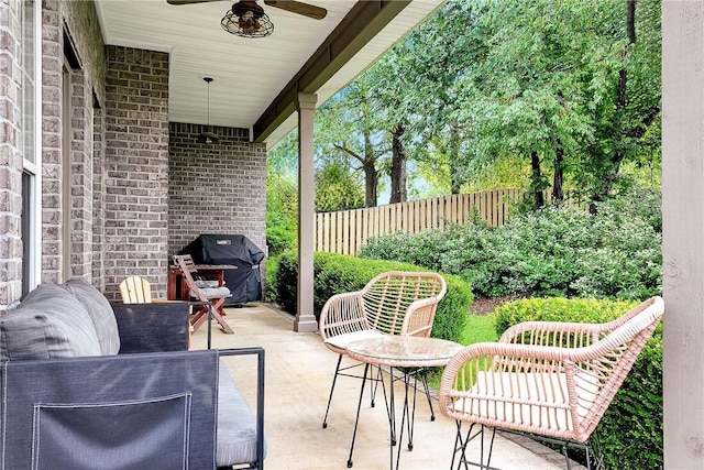 667 Carpenter Way, Auburn, AL 36830 - view of patio / terrace with ceiling fan and area for grilling