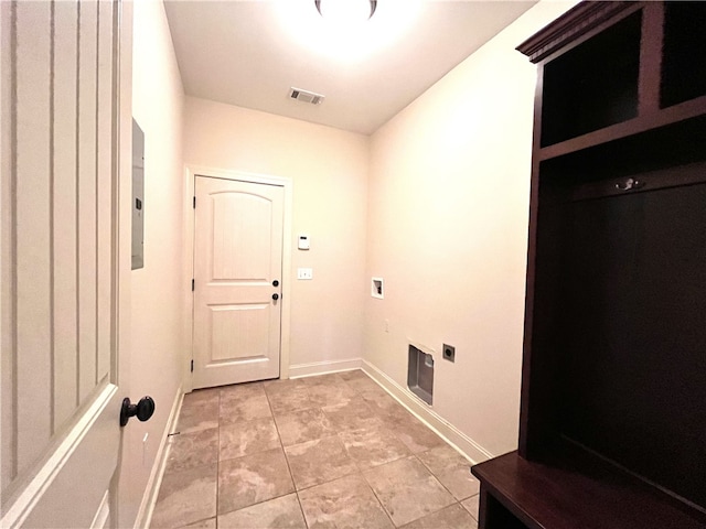 1807 Parsons Cir, Auburn, AL 36830 - clothes washing area featuring electric panel, washer hookup, and hookup for an electric dryer