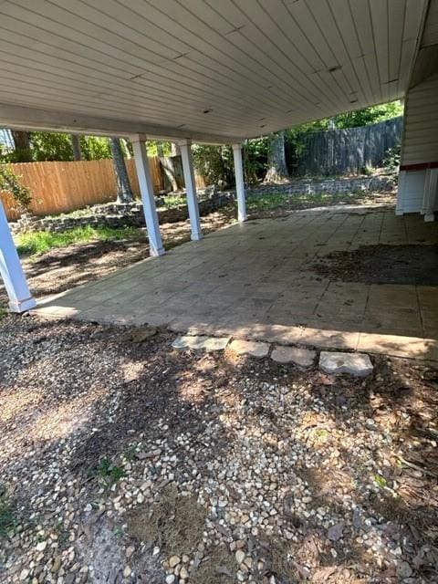 view of patio featuring a fenced backyard