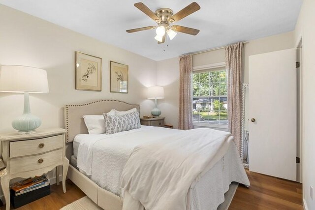 1324 Azalea Dr, Auburn, AL 36830 - bedroom with wood finished floors and ceiling fan