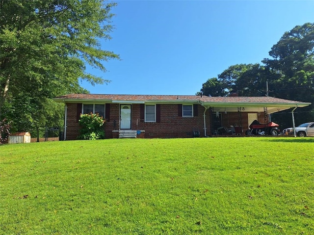 1701 53rd St, Valley, AL 36854 - single story home featuring a shed, a front yard, brick siding, and entry steps