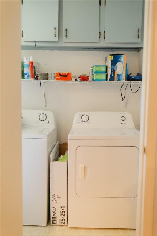 2401 11th Ave, Valley, AL 36854 - clothes washing area featuring washing machine and clothes dryer and cabinet space