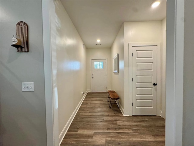 entryway featuring dark hardwood / wood-style flooring