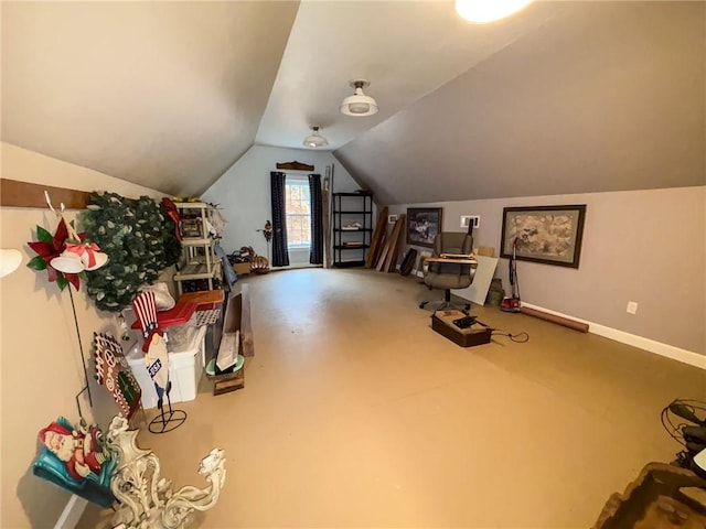 bonus room with lofted ceiling