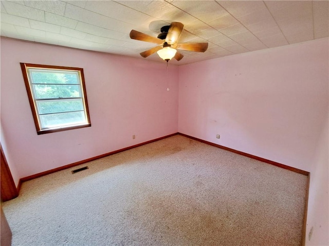 735 Willow St, Alexander City, AL 35010 - carpeted empty room with baseboards, ceiling fan, and visible vents