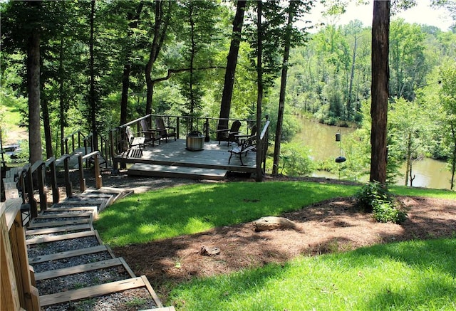 346 Waverly Ln, Jacksons Gap, AL 36861 - view of green lawn featuring a deck