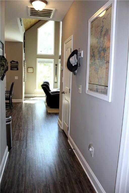 346 Waverly Ln, Jacksons Gap, AL 36861 - corridor with dark wood-style flooring and a towering ceiling