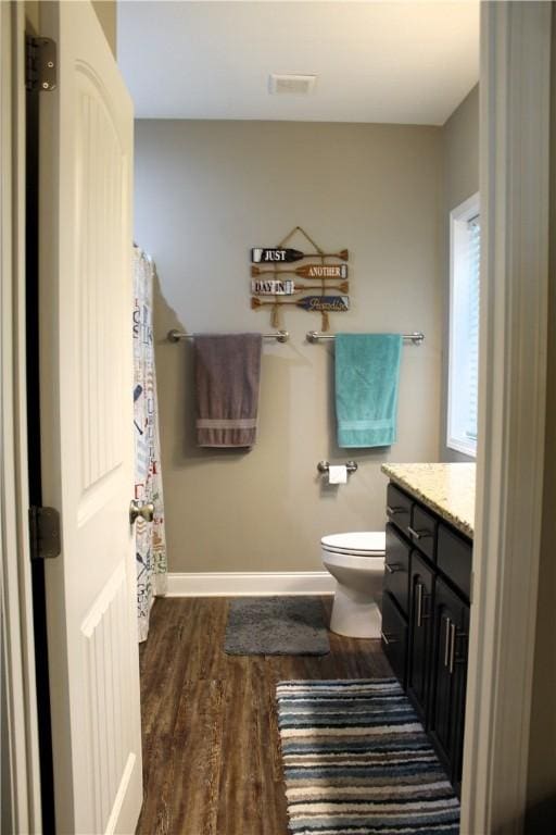 346 Waverly Ln, Jacksons Gap, AL 36861 - full bathroom featuring vanity, wood finished floors, and a shower with shower curtain