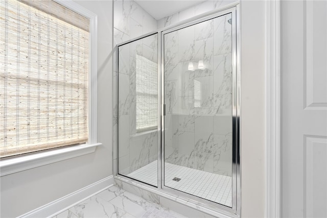 2402 Furlong Trl, Auburn, AL 36830 - bathroom with marble finish floors and a marble finish shower
