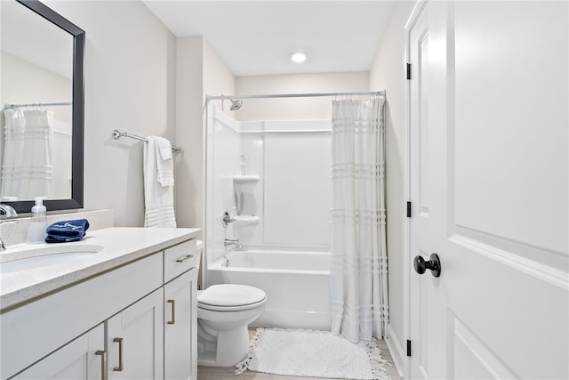 2402 Furlong Trl, Auburn, AL 36830 - bathroom with vanity, shower / tub combo with curtain, and recessed lighting
