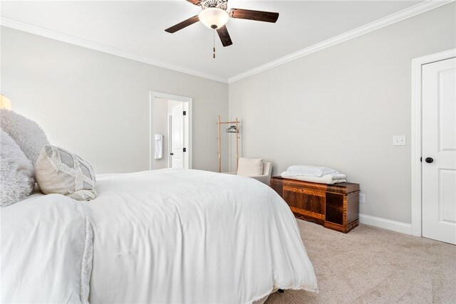 2402 Furlong Trl, Auburn, AL 36830 - carpeted bedroom featuring ornamental molding and a ceiling fan