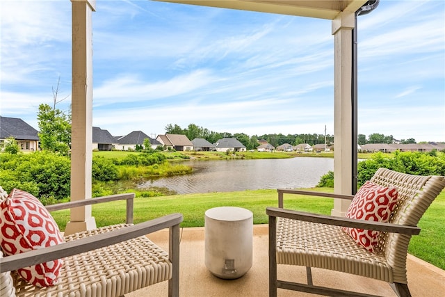 2402 Furlong Trl, Auburn, AL 36830 - view of patio featuring a water view and a residential view