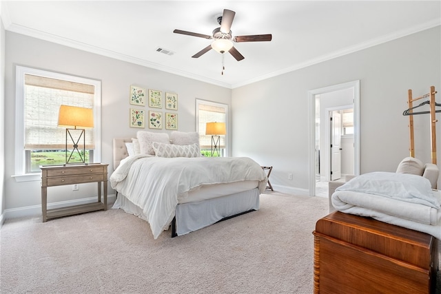 2402 Furlong Trl, Auburn, AL 36830 - carpeted bedroom with ornamental molding and a ceiling fan