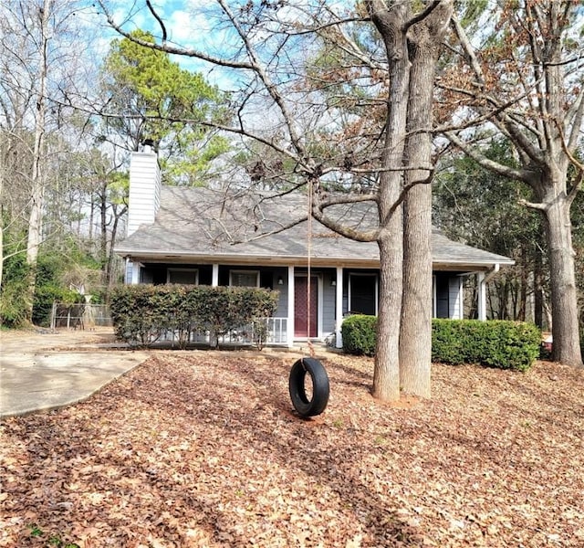 view of single story home