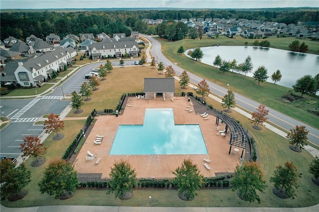 3053 Mimms Trail Rd, Auburn, AL 36832 - aerial view of residential area with a large body of water and a pool