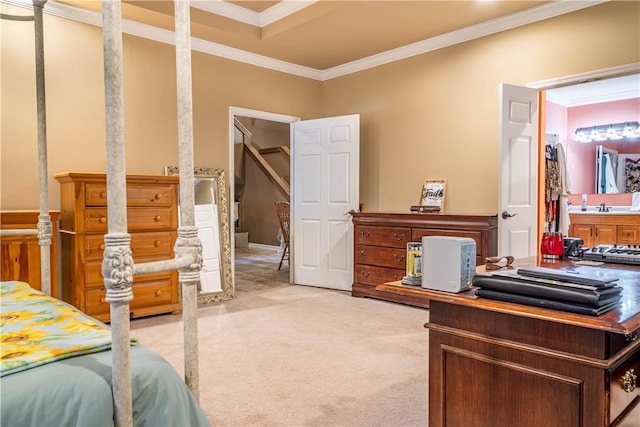 1165 Monk St, Valley, AL 36854 - bedroom with crown molding and light colored carpet
