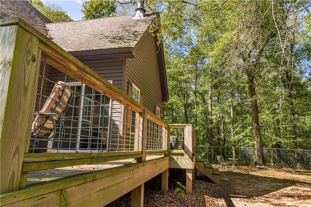 1165 Monk St, Valley, AL 36854 - view of property exterior with roof with shingles, a deck, and stairs