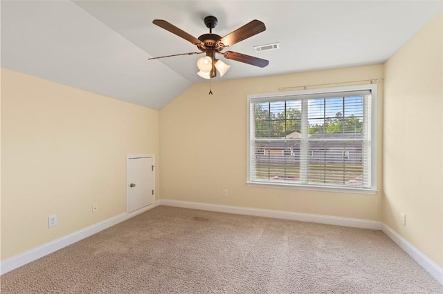 2514 Churchill Cir, Auburn, AL 36832 - bonus room with light carpet, ceiling fan, baseboards, and vaulted ceiling