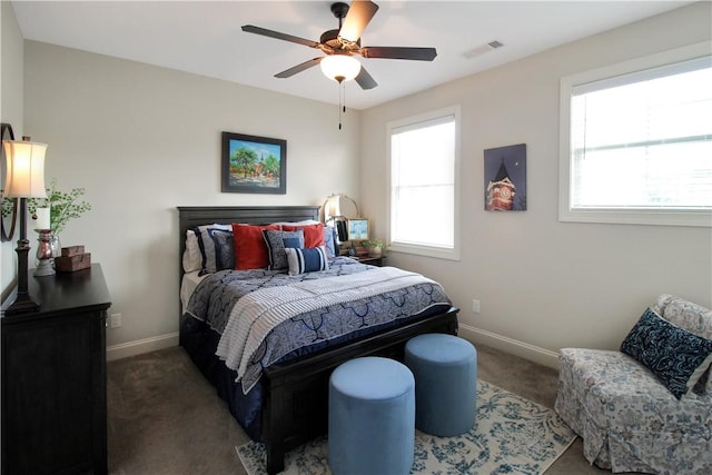 3855 Academy Dr Unit 402, Opelika, AL 36801 - carpeted bedroom featuring multiple windows and ceiling fan