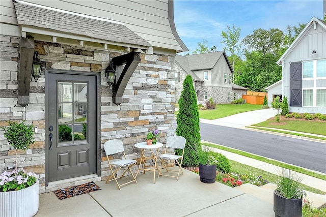 834 Clear Spring Dr, Auburn, AL 36830 - entrance to property featuring stone siding and board and batten siding