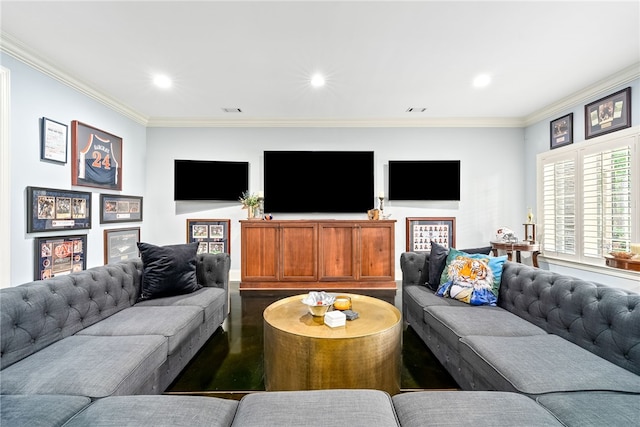 1794 Covington Rdg Unit 402, Auburn, AL 36830 - living room with crown molding and recessed lighting