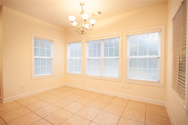 interior space featuring a chandelier