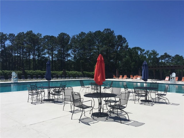 community pool with a patio