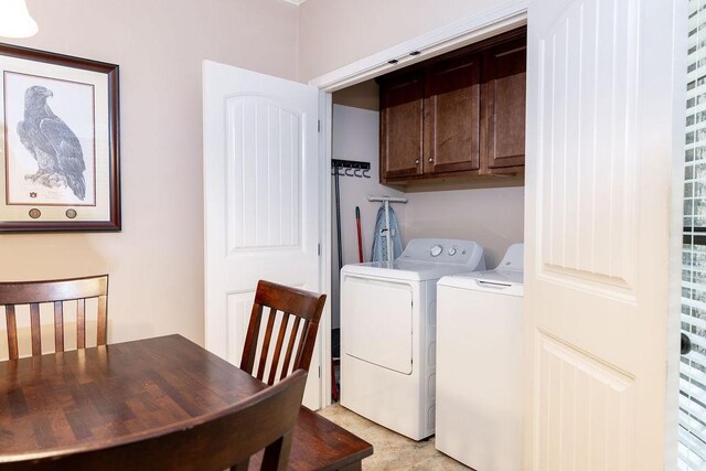 1986 Stephanie Ct Unit Lt64, Auburn, AL 36830 - laundry area featuring cabinet space and independent washer and dryer