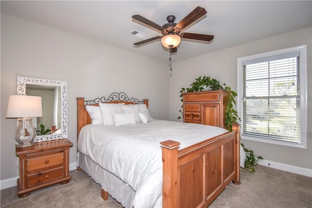2046 Stephanie Ct, Auburn, AL 36830 - bedroom featuring light colored carpet, baseboards, and ceiling fan