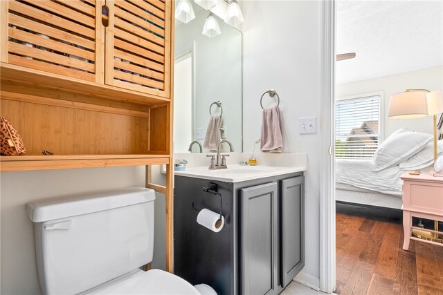 1114 S College St Unit 302, Auburn, AL 36830 - ensuite bathroom with wood finished floors, ensuite bath, vanity, and toilet