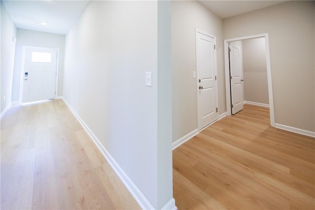 hall featuring light hardwood / wood-style flooring