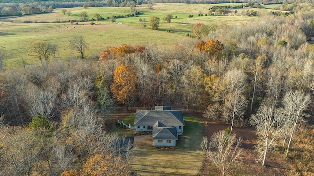 aerial view featuring a rural view
