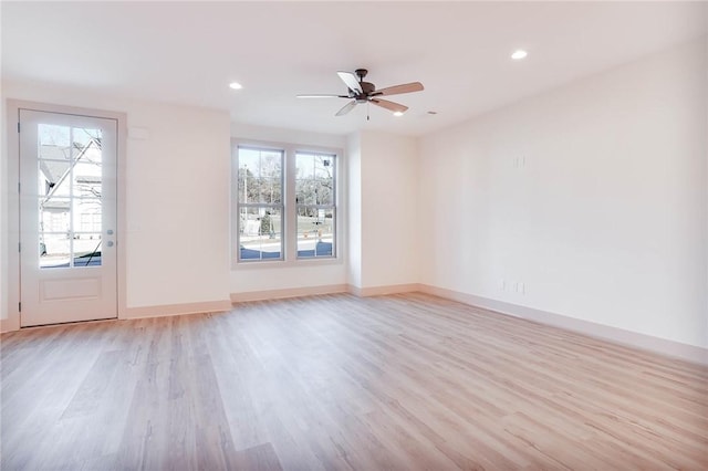 305 Northgate Blvd, Auburn, AL 36830 - spare room featuring light wood finished floors, recessed lighting, baseboards, and a ceiling fan