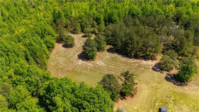 bird's eye view featuring a view of trees