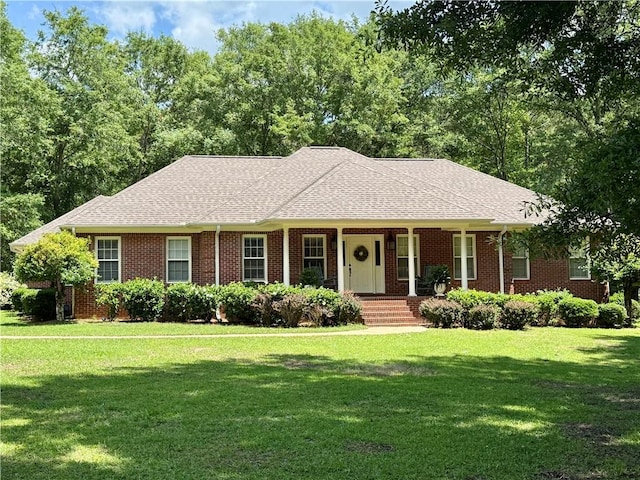 2365 Springwood Dr, Auburn, AL 36830 - ranch-style home featuring a front lawn, a porch, and brick siding