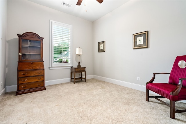 1843 Yarbrough Farms Blvd, Auburn, AL 36830 - living area with ceiling fan, carpet flooring, and baseboards