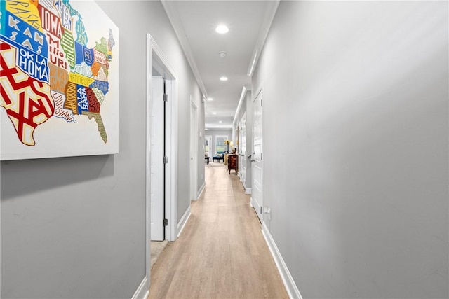 520 Cloverdale Dr, Auburn, AL 38630 - hallway with recessed lighting, baseboards, and light wood-style floors