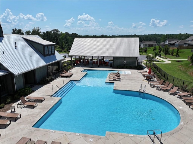 574 Grey Oak Cir, Auburn, AL 36830 - community pool featuring a patio
