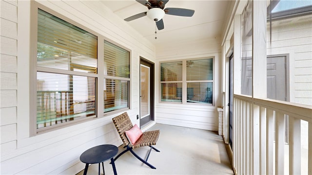 574 Grey Oak Cir, Auburn, AL 36830 - unfurnished sunroom featuring a ceiling fan
