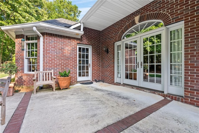 view of patio / terrace featuring french doors