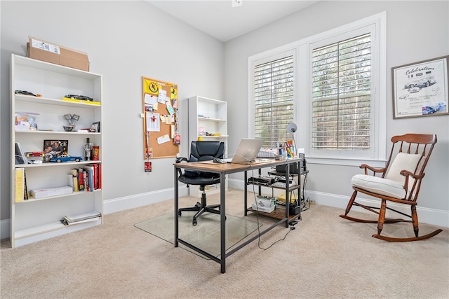 view of carpeted office