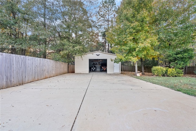 view of garage