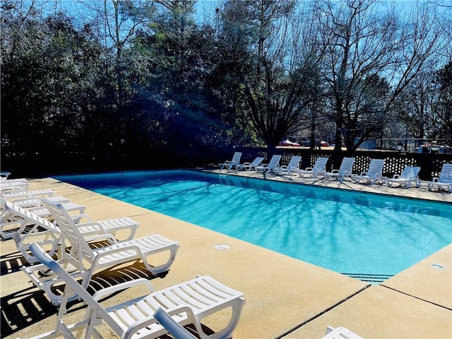 pool with a patio