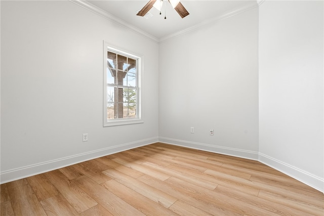 1756 Vfw Rd, Auburn, AL 36832 - unfurnished room featuring ornamental molding, light wood-type flooring, and a ceiling fan